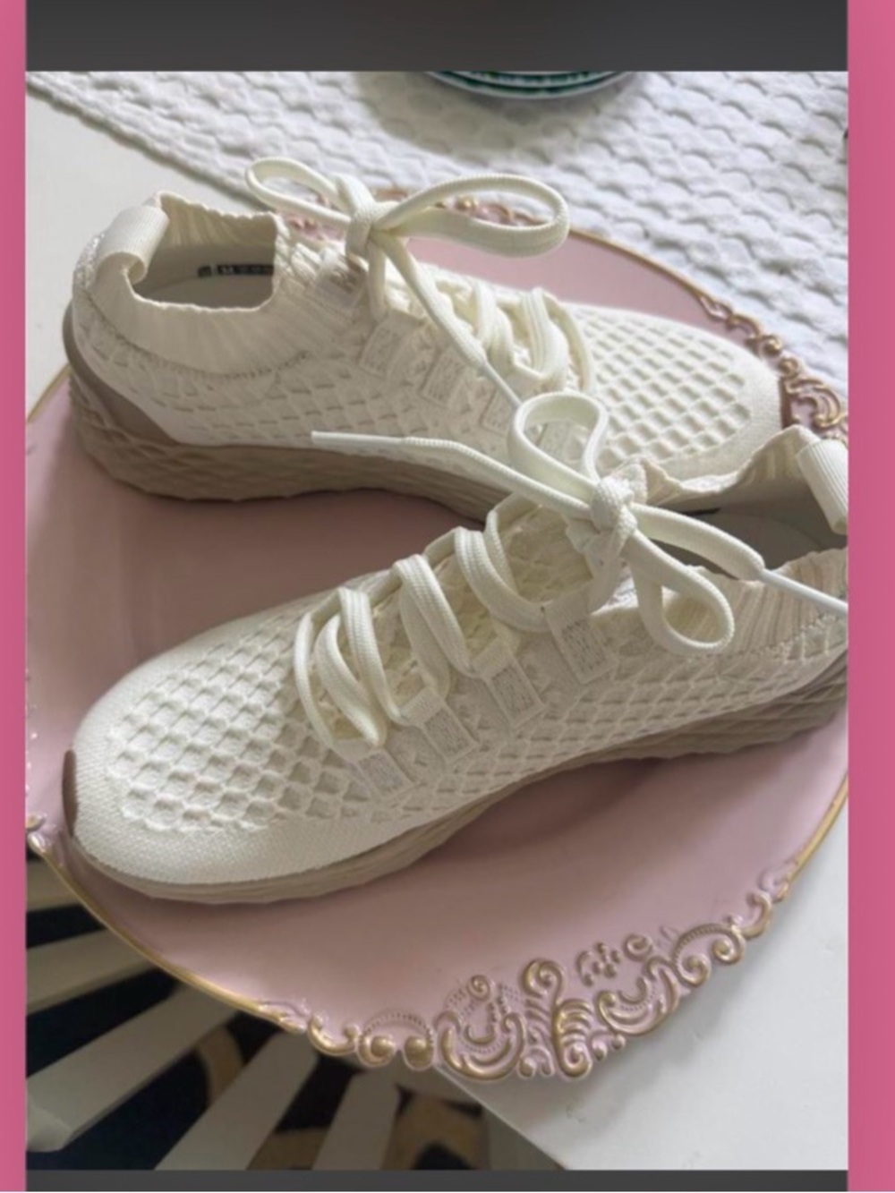 NOBULL Cream Knit Lace-Up Women's Sneakers